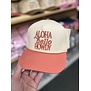 Women's Aloha Embroidered Peach Rope Hat