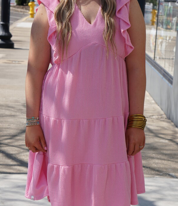 Simply Southern Simply Southern Knit Ruffled Dress Blush