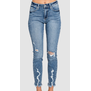 Women's Desstroy Mid-Rise Ankle Skinny w/ Frayed Hem Jeans