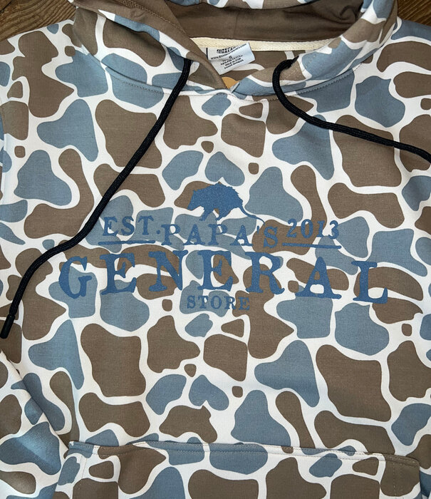 Papa's General Store PGS Blue Old School Camo Hoodie