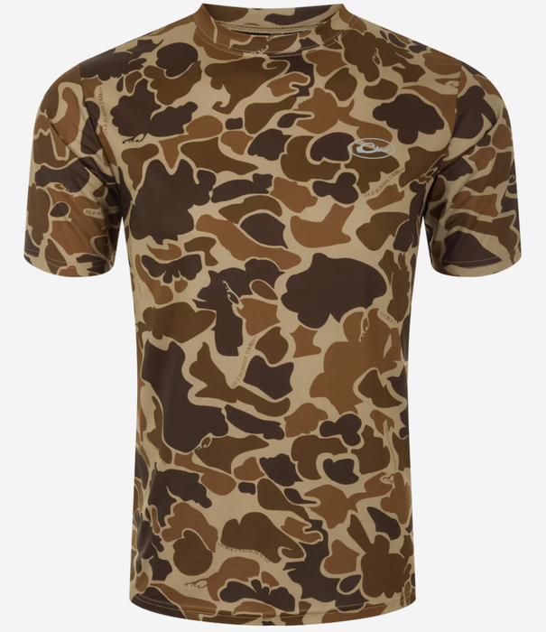 Drake Youth EST Camo Performance Crew S/S Old School