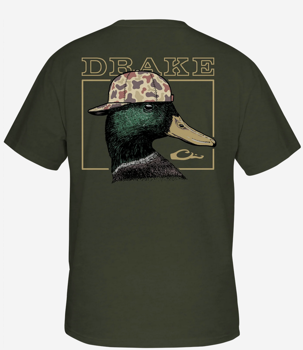 Drake Youth Back Cap Mallard S/S Tee Graphite Heather