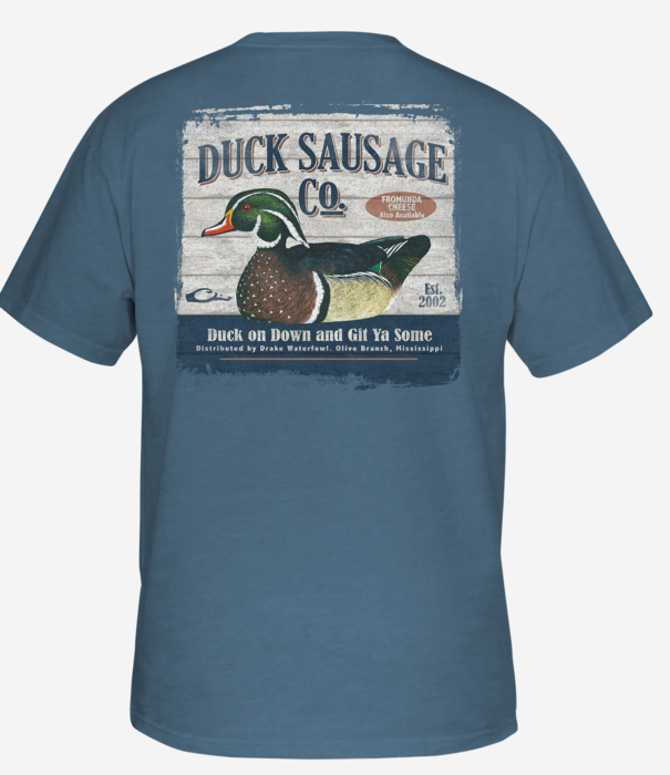 Drake Duck Sausage S/S Tee Blue Shadow