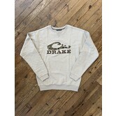 Graphic Sweatshirt Crew Old School Logo Island Fossil Lt Heather