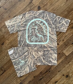 Dirty Marsh Blue Vintage Mossy Oak Camo Tee