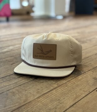Old South Single Antler Leather Patch Khaki Rope Hat