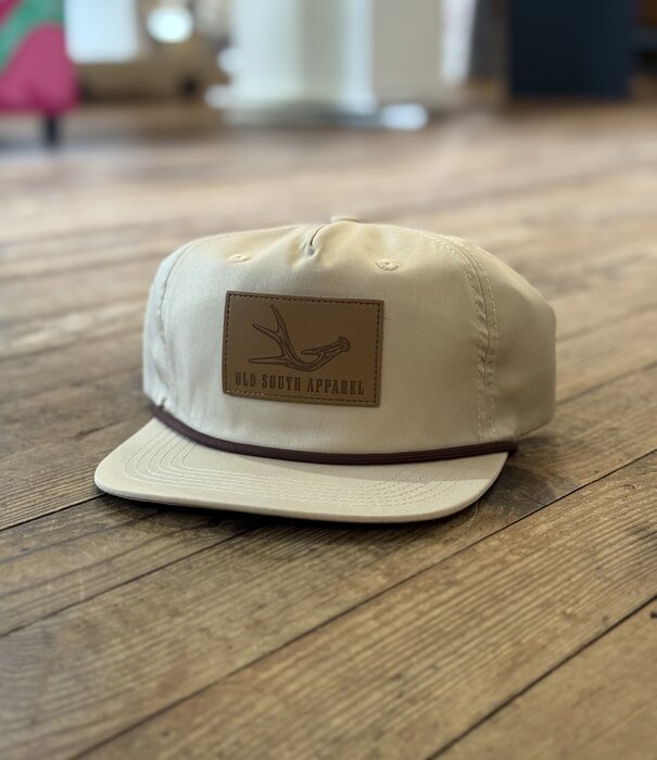 Old South Old South Single Antler Leather Patch Khaki Rope Hat