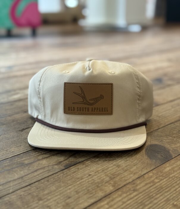 Old South Old South Single Antler Leather Patch Khaki Rope Hat