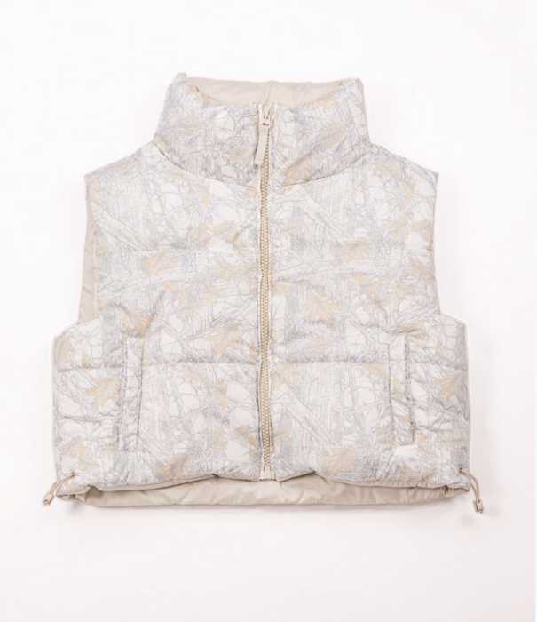 Simply Southern Simply Southern Puffer Vest Camo White