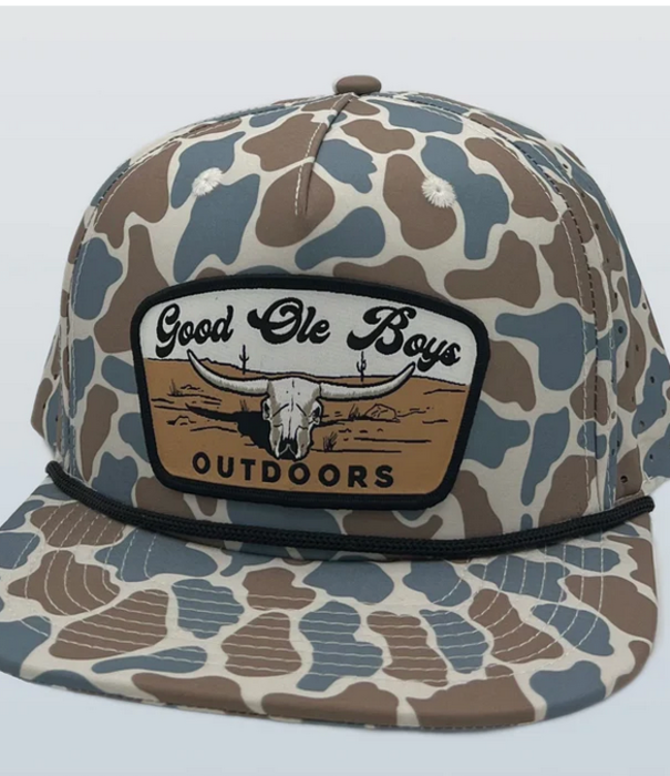 Good Ole Boys Good Ole Boys Cattle Skull Patch Hat Old School Camo Blue