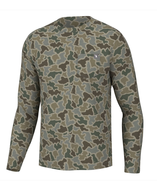 Local Boy Outfitters LBO Heather Blend L/S Crew Sand Dog & Moon Camo