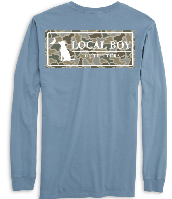 Local Boy Outfitters LBO Youth Sand Dog & Moon Camo Plate L/S Tee Slate