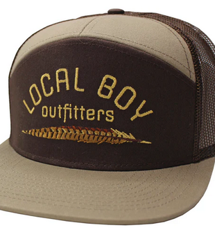 Local Boy Pheasant Feather 7 Panel Hat Light Brown