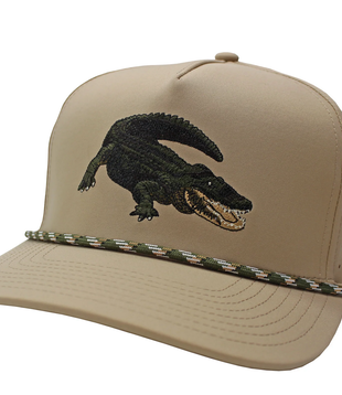 Local Boy See Ya Later Perforated Rope Hat Light Khaki