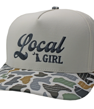 Local Girl Retro Script Rope Hat Stone Localflage Bluff