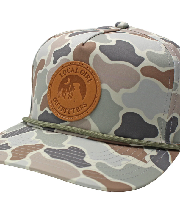 Local Girl Outfitters Local Girl Leather Patch Rope Hat Forest Camo Flora