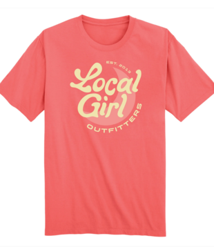 Local Girl Youth Groovy Moon S/S Tee Coral