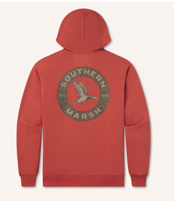 Southern Marsh Surfside Hoodie Inflight Camo Washed Red
