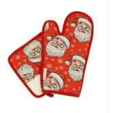 Kitchen Mit and Pot Holder Santa