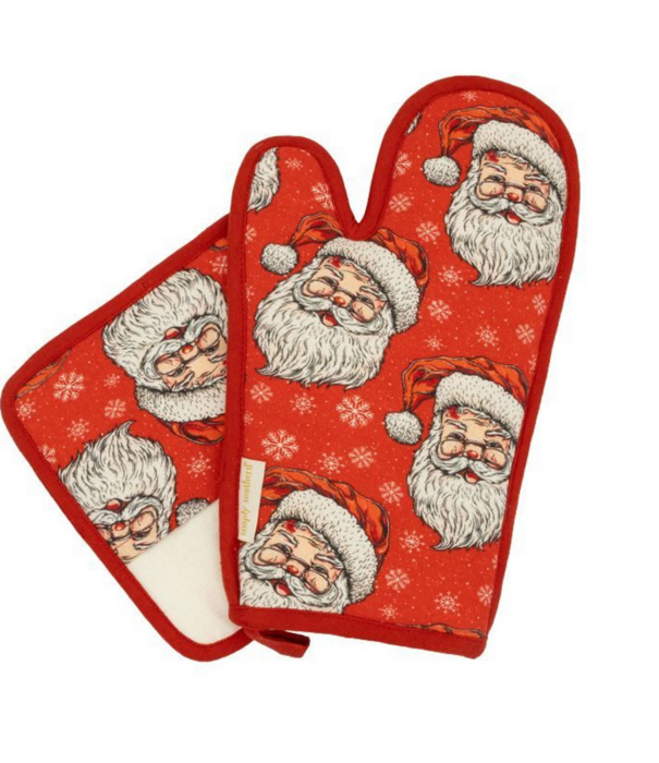 Simply Southern Kitchen Mit and Pot Holder Santa