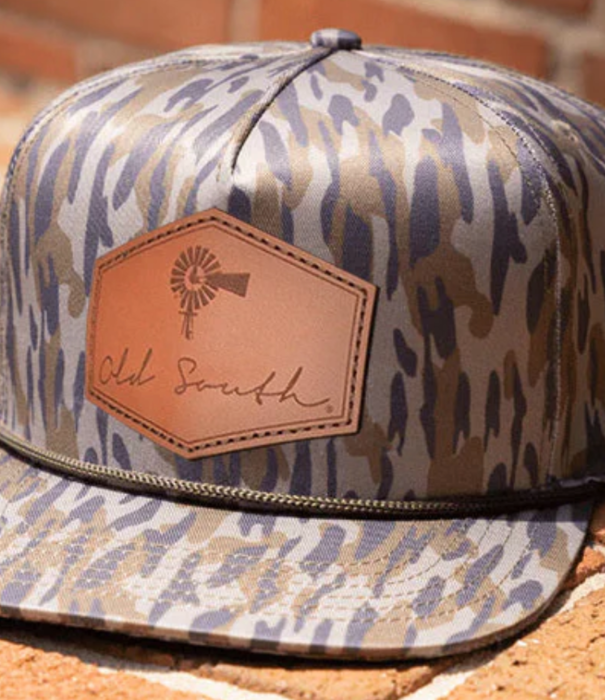Old South Old South Signature Leather Patch Hat Osland Camo