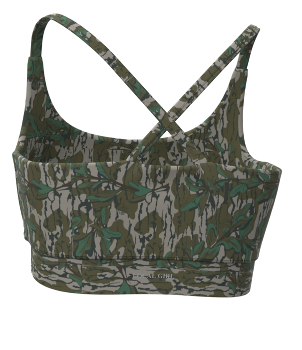 Local Girl Outfitters Local Girl Camo Sports Bra Green Leaf