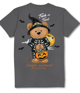 Halloween Teddy Tee Washed Coal