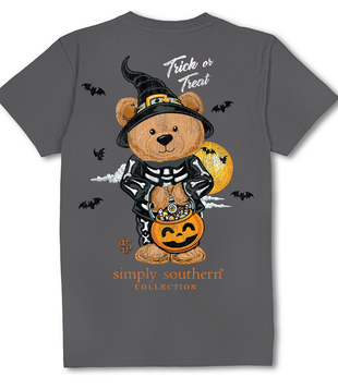 Halloween Teddy Tee Washed Coal