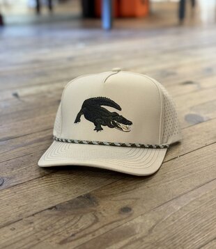 Local Boy See Ya Later Perforated Rope Hat Light Khaki
