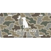Local Boy License Plate Sand Dog & Moon Camo