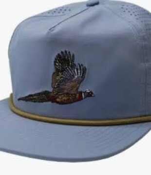Local Boy Pheasant Flight Perforated Flat Brim Hat Stone Blue