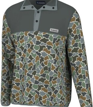Local Boy 1/4 Snap Pullover Forest Camo Bluff