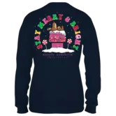 Youth Merry and Bright Deer L/S Tee Navy