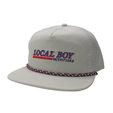Local Boy Retro Latte Perforated Flat Brim Hat Stone