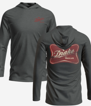 Drake Life Graphic L/S Hoodie Tee Graphite Heather