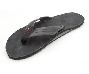 black leather rainbow sandals