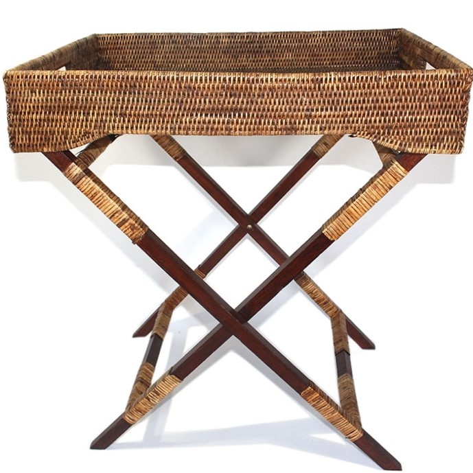 Rattan Butler Tray W Stand The Spotted Whale Rattan Butler Tray W Stand The, Round Wicker Butler Tray Table