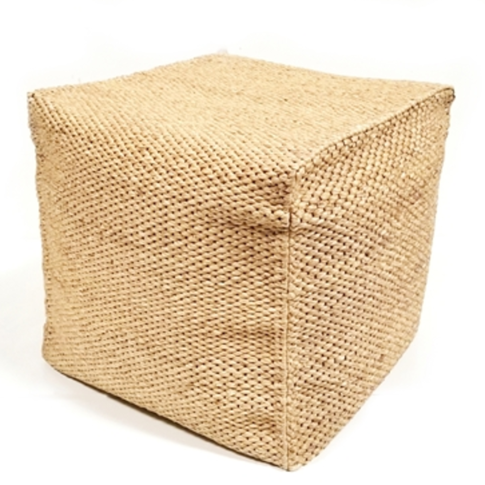 Indoor Square Cube Stool Hand Woven Water Hyacinth