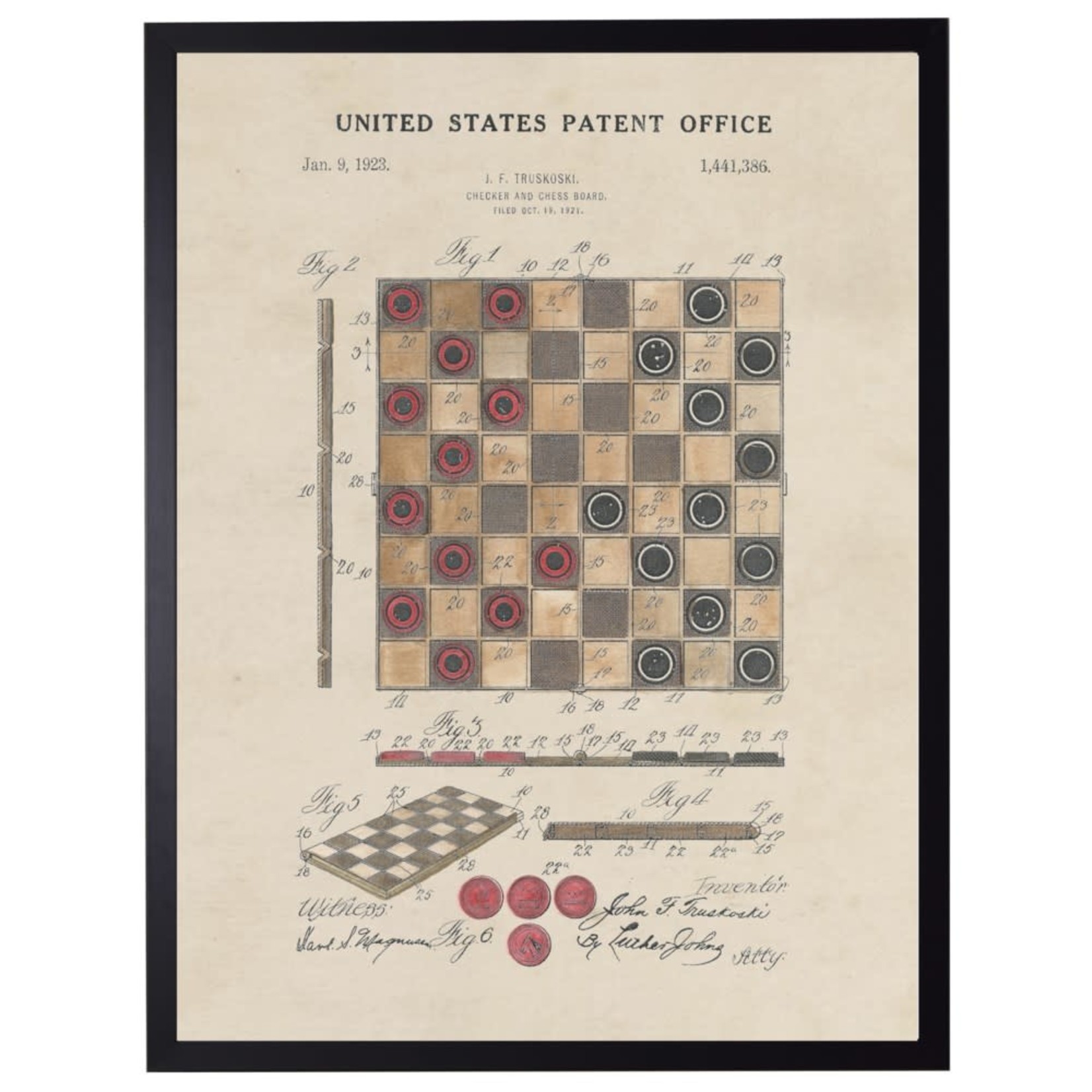 Watercolor Checkers Patent 22x28