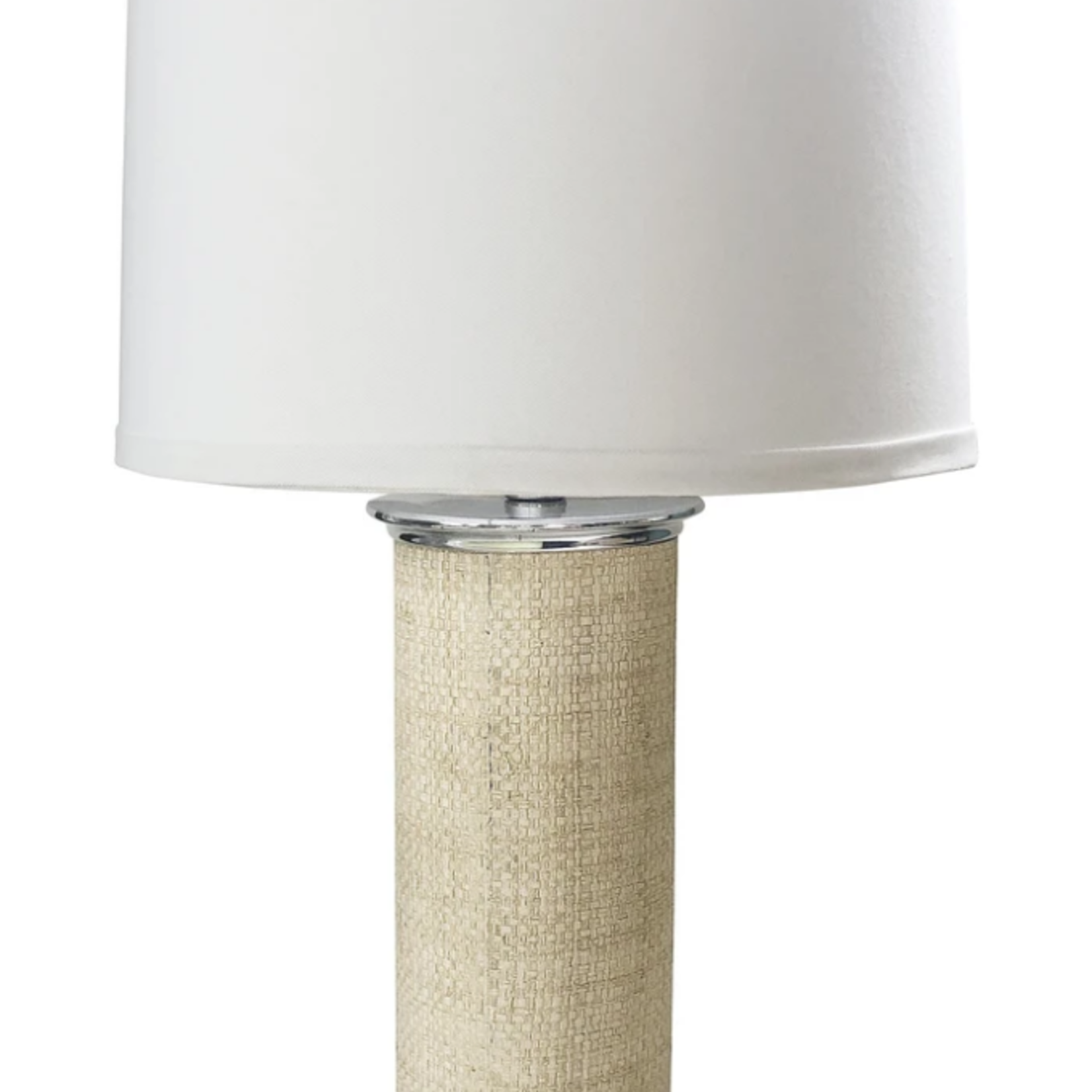 Sand Faux Grasscloth Column Table Lamp