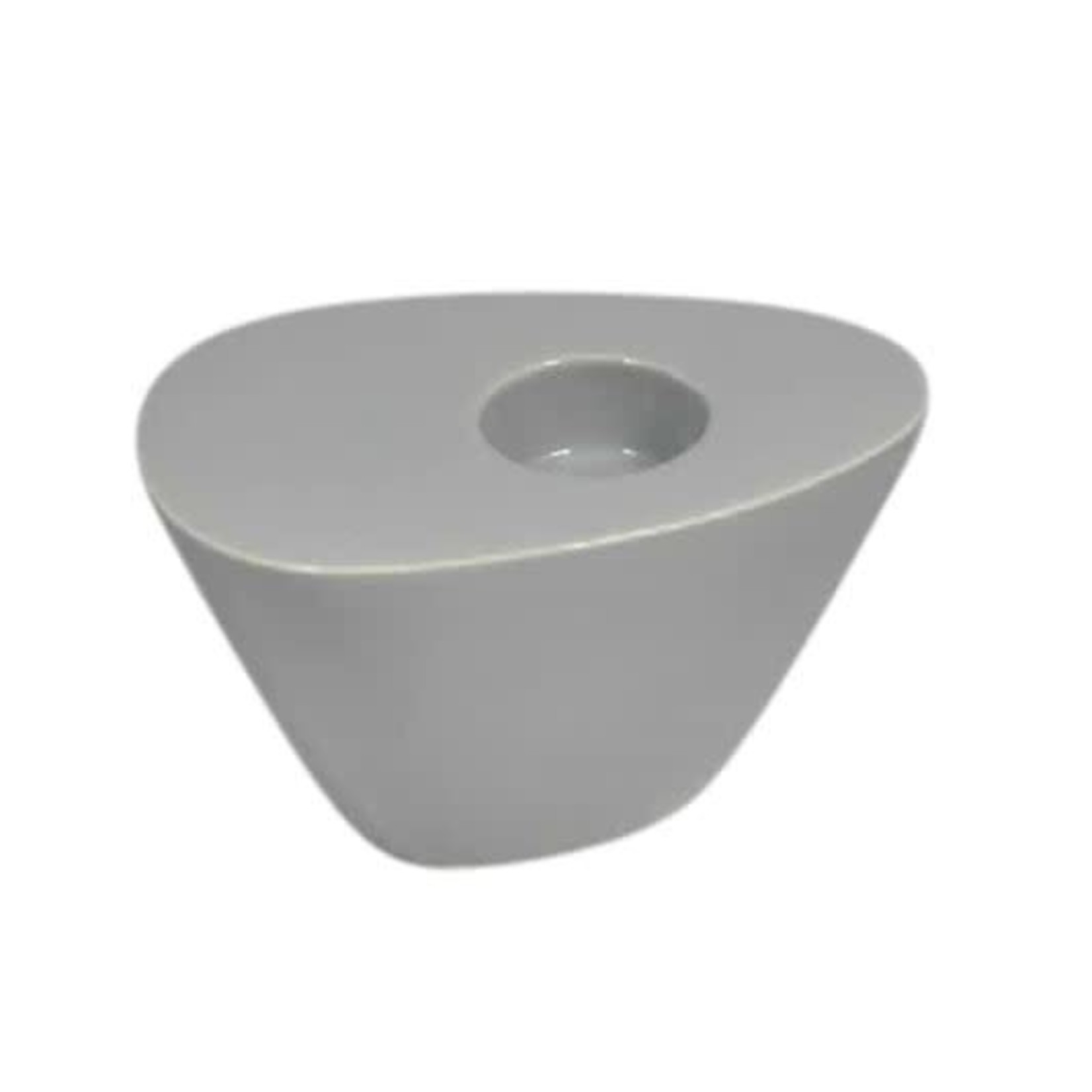 Grey Wedge Candle Holder 4.5"