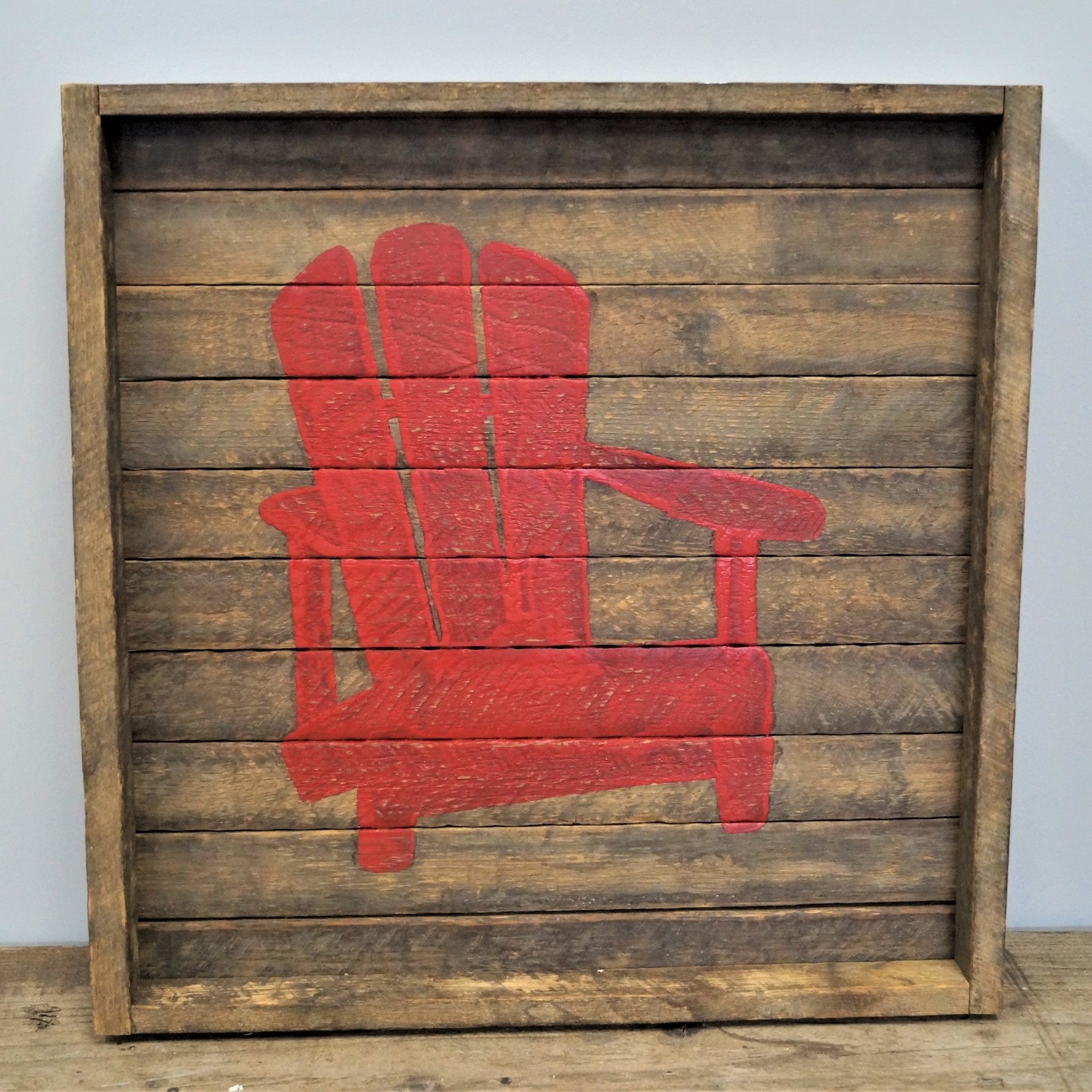 Square Tobacco Tray Chair Red
