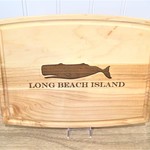 Long Beach Island Whale 12" Arched Rectangle Cutting Board