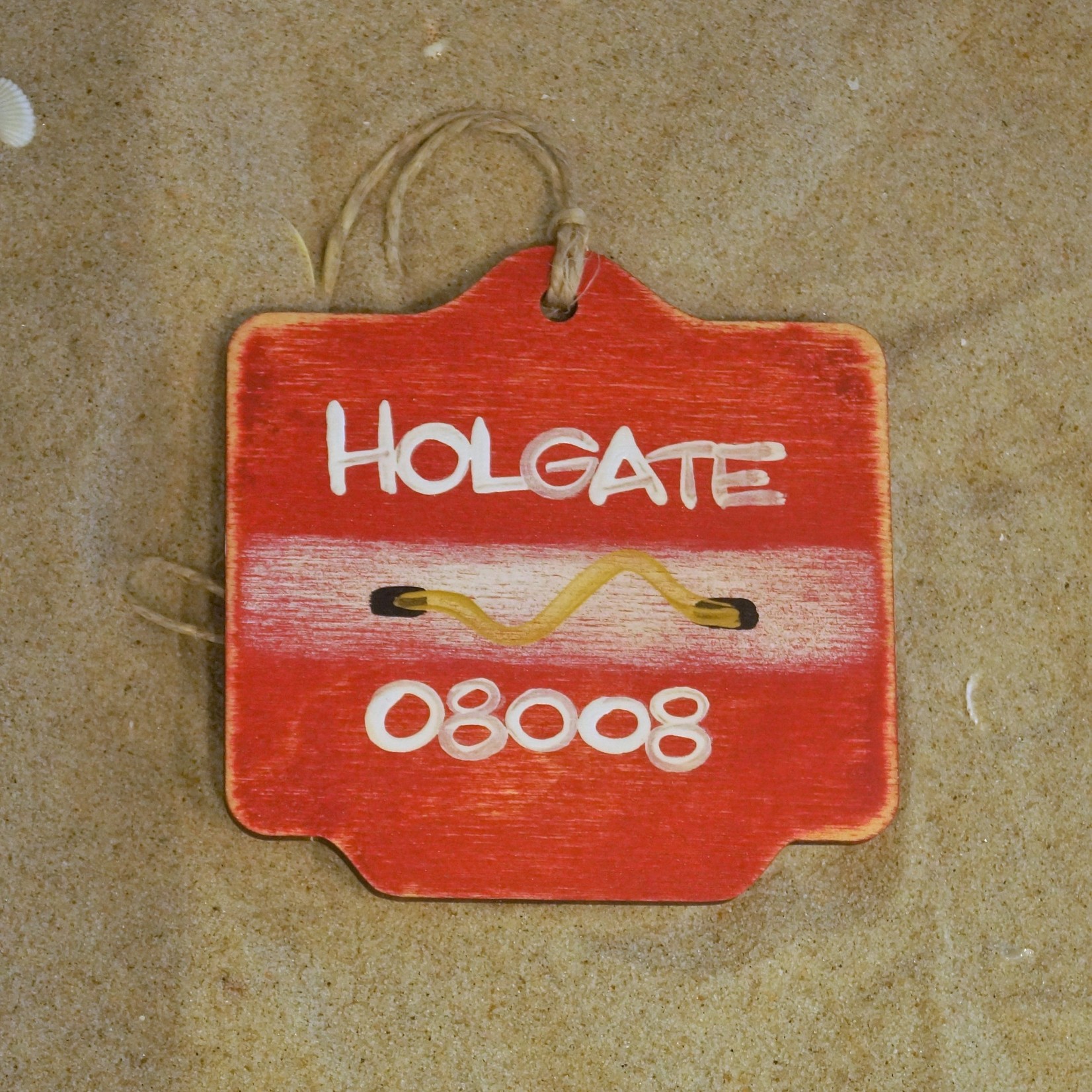 Beach Badge Ornament With Zip Red Holgate