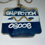 Beach Badge Ornament With Zip Navy Ship Bottom