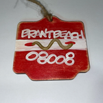 Beach Badge Ornament With Zip Red Brant Beach