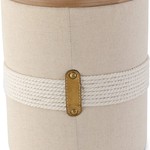 Canvas Storage Ottoman with Nautical Rope - Small