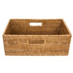 Rectangle Basket with Cutout Handles Brown