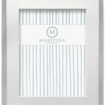 White Leather with Metal Border 8x10 Frame