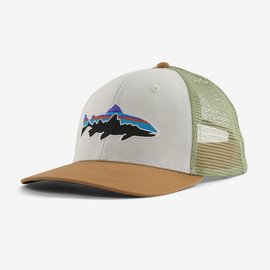 Patagonia Fitz Roy Trout Trucker Hat -  White w/Classic Tan